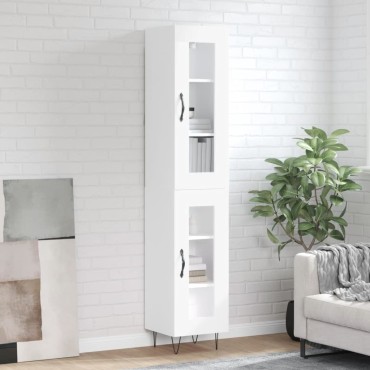 vidaXL Ντουλάπι Λευκό 34,5x34x180cm από Επεξεργασμένο Ξύλο 1 τεμ.