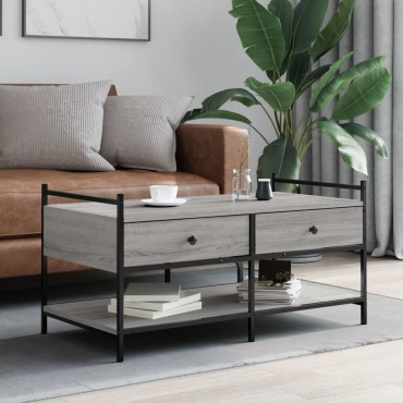 vidaXL Τραπεζάκι Σαλονιού Γκρι Sonoma 99x50x50cm Επεξεργασμένο Ξύλο 1 τεμ.