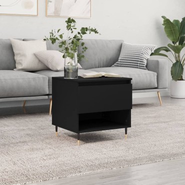 vidaXL Τραπεζάκι Σαλονιού Μαύρο 50x46x50cm από Επεξεργ. Ξύλο 1 τεμ.