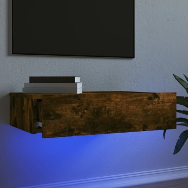 vidaXL Έπιπλο Τηλεόρασης με LED Καπνιστή Δρυς 60x35x15,5cm
