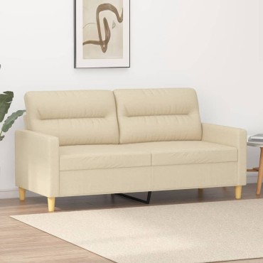 vidaXL Καναπές Διθέσιος Κρεμ Υφασμάτινος 158x77x80cm 1 τεμ.