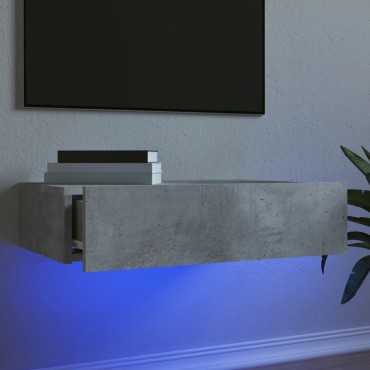 vidaXL Έπιπλο Τηλεόρασης με LED Γκρι Σκυροδέματος 60x35x15,5cm