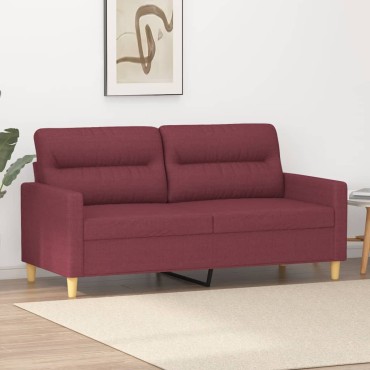 vidaXL Καναπές Διθέσιος Μπορντό Υφασμάτινος 158x77x80cm 1 τεμ.