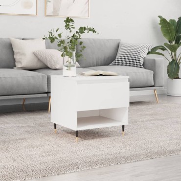 vidaXL Τραπεζάκι Σαλονιού Λευκό 50x46x50cm από Επεξεργ. Ξύλο 1 τεμ.