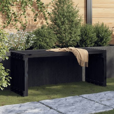 vidaXL Παγκάκι Κήπου Επεκτάσιμο Μαύρο 212,5x40,5x45cm Μασίφ Πεύκο 1 τεμ.