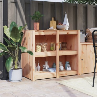 vidaXL Ντουλάπι Κουζίνας Εξ. Χώρου Μαύρο 106x55x92cm Μασίφ Ξύλο Πεύκου 1 τεμ.