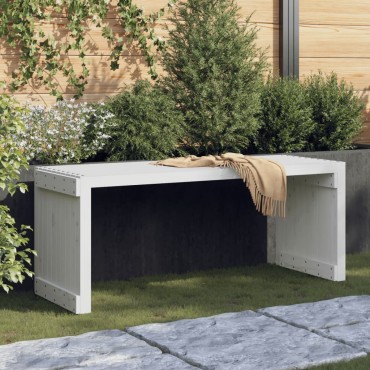 vidaXL Παγκάκι Κήπου Επεκτάσιμο Λευκό 212,5x40,5x45cm Μασίφ Πεύκο 1 τεμ.
