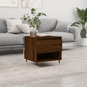vidaXL Τραπέζι Σαλονιού Καφέ Δρυς 50x46x50cm Επεξεργασμένο Ξύλο 1 τεμ.