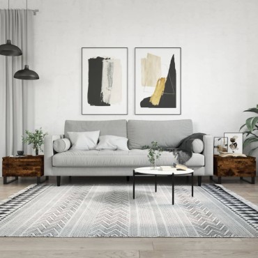 vidaXL Τραπεζάκια Σαλονιού 2 τεμ. Καπνιστή Δρυς 50x46x35cm Επεξ. Ξύλο