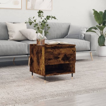 vidaXL Τραπέζι Σαλονιού Καπνιστή Δρυς 50x46x50cm Επεξεργασμένο Ξύλο 1 τεμ.
