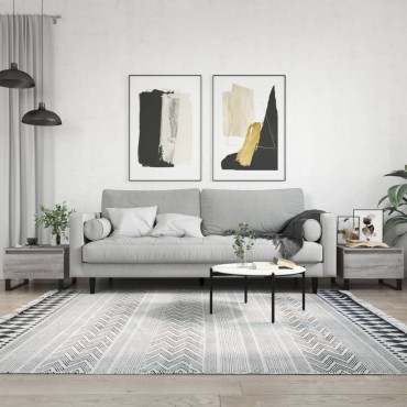 vidaXL Τραπεζάκια Σαλονιού 2 τεμ. Γκρι Sonoma 50x46x35cm Επεξ. Ξύλο