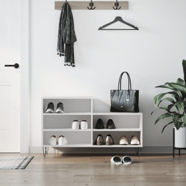 vidaXL Παπουτσοθήκη Λευκή 102x36x60cm από Επεξεργασμένο Ξύλο