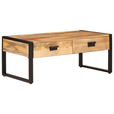 vidaXL Τραπεζάκι Σαλονιού 100x54x40cm από Μασίφ Ξύλο Μάνγκο & Σίδηρο 1 τεμ.