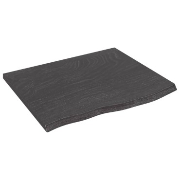 vidaXL Ράφι Τοίχου Σκούρο Καφέ 60x50x2cm Επεξεργ. Μασίφ Ξύλο Δρυός 1 τεμ.