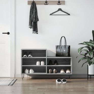 vidaXL Παπουτσοθήκη Γκρι Sonoma 102x36x60cm από Επεξεργασμένο Ξύλο