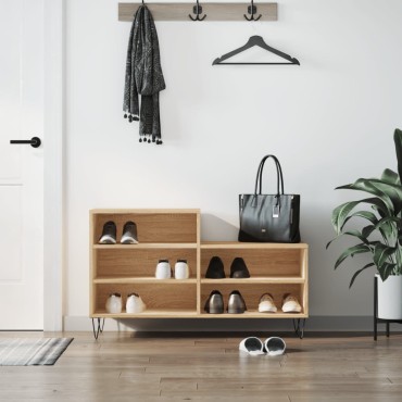 vidaXL Παπουτσοθήκη Sonoma Δρυς 102x36x60cm από Επεξεργασμένο Ξύλο