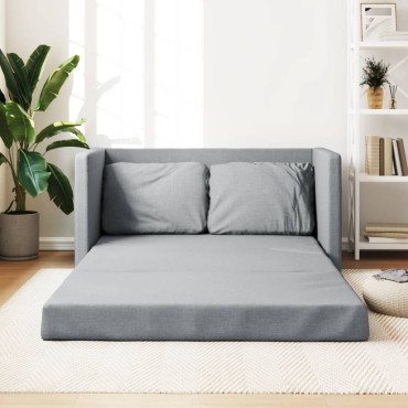 vidaXL Καναπές-Κρεβάτι Δαπέδου 2 σε 1 Αν. Γκρι 112x174x55cm Ύφασμα 1 τεμ. Γωνιακός