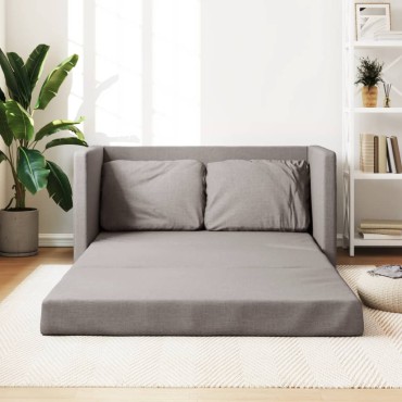 vidaXL Καναπές-Κρεβάτι Δαπέδου 2 σε 1 Taupe 112x174x55cm Ύφασμα 1 τεμ. Γωνιακός