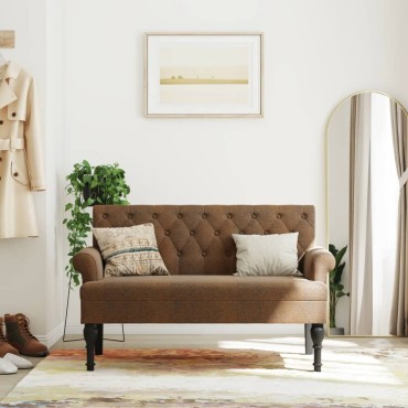 vidaXL Παγκάκι με Πλάτη Καφέ 120x62x75,5cm Συνθετικό Καστόρι