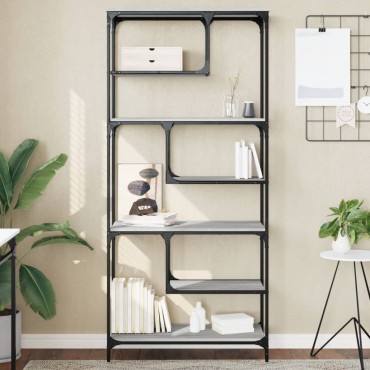 vidaXL Βιβλιοθήκη Γκρι Sonoma 81x36x176cm από Επεξεργ. Ξύλο 1 τεμ.