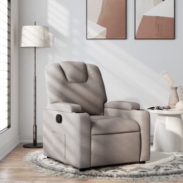 vidaXL Πολυθρόνα Ανακλινόμενη Taupe Υφασμάτινη 74x88x97cm 1 τεμ.