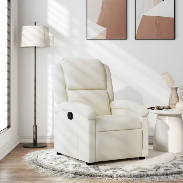 vidaXL Πολυθρόνα Ανακλινόμενη Κρεμ Βελούδινη 71x86,5x99,5cm 1 τεμ.