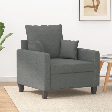 vidaXL Πολυθρόνα Σκούρο Γκρι Υφασμάτινη 78x77x80cm 1 τεμ. Γωνιακός