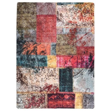 vidaXL Χαλί Πλενόμενο Αντιολισθητικό Patchwork Πολύχρωμο 120x170cm