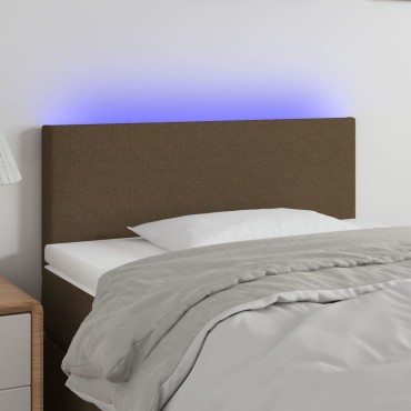 vidaXL Κεφαλάρι Κρεβατιού LED Σκούρο Καφέ 80x5x78/88cm Υφασμάτινο 1 τεμ.