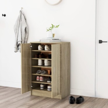 vidaXL Παπουτσοθήκη Sonoma Δρυς 60x35x92cm από Επεξ. Ξύλο
