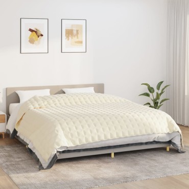 vidaXL Κουβέρτα Βαρύτητας Ανοιχτό Κρεμ 220 x 260 εκ. 11 κ. Υφασμάτινη