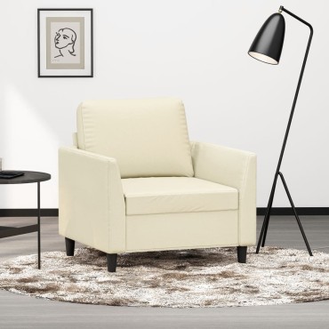 vidaXL Πολυθρόνα Κρεμ Συνθετικό δέρμα 80x77x80cm 1 τεμ. Γωνιακός