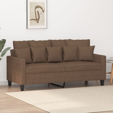 vidaXL Καναπές Διθέσιος Καφέ Υφασμάτινος 158x77x80cm 1 τεμ.