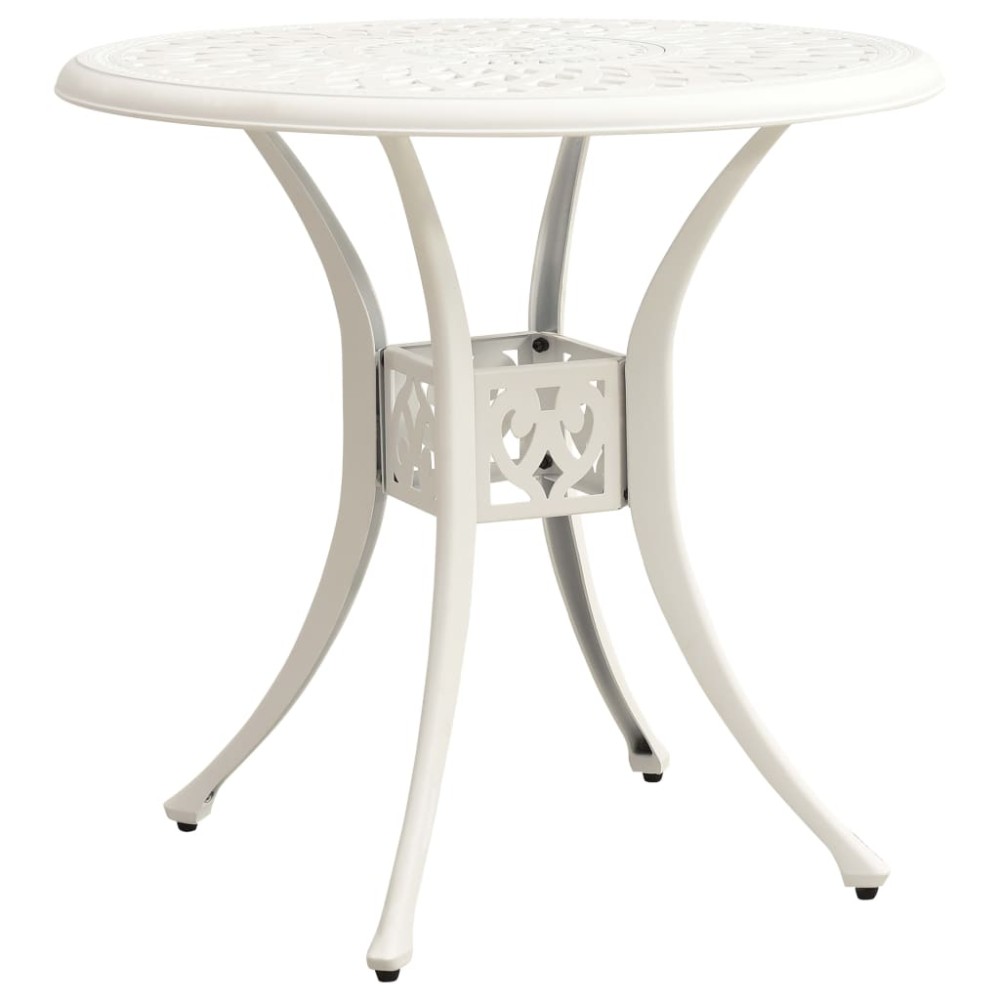 vidaXL Τραπέζι Κήπου Λευκό 78x78x72cm από Χυτό Αλουμίνιο 1 τεμ.