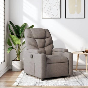 vidaXL Πολυθρόνα Ανακλινόμενη Taupe Υφασμάτινη 1 τεμ.