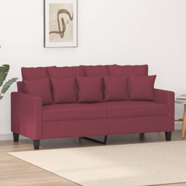 vidaXL Καναπές Διθέσιος Μπορντό Υφασμάτινος 158x77x80cm 1 τεμ.