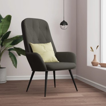 vidaXL Πολυθρόνα Relax Σκούρο Γκρι Βελούδινη 70x77x98cm 1 τεμ.