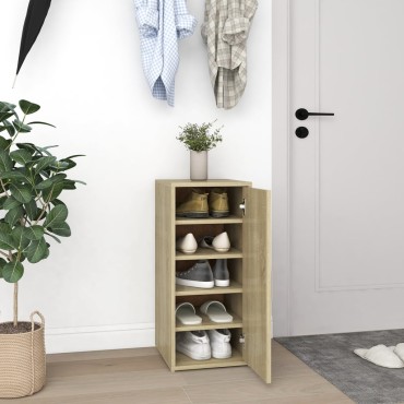 vidaXL Παπουτσοθήκη Sonoma Δρυς 32x35x70cm από Μοριοσανίδα