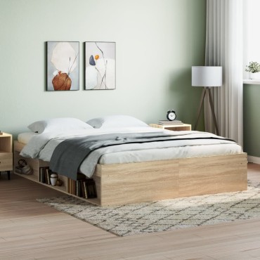 vidaXL Πλαίσιο Κρεβατιού Sonoma Δρυς 160x200cm 1 τεμ. - Διπλό