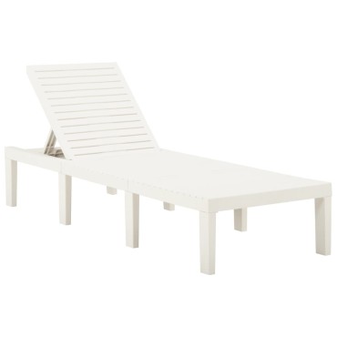 vidaXL Ξαπλώστρα Λευκή Πλαστική 195x65x32cm 1 τεμ.