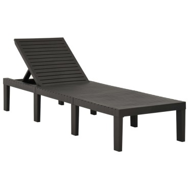 vidaXL Ξαπλώστρα Ανθρακί Πλαστική 195x65x32cm 1 τεμ.