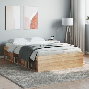 vidaXL Πλαίσιο Κρεβατιού Sonoma Δρυς 120x200cm 1 τεμ. - Μονό