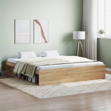 vidaXL Πλαίσιο Κρεβατιού Sonoma Δρυς 180x200cm Super King 1 τεμ. - Διπλό