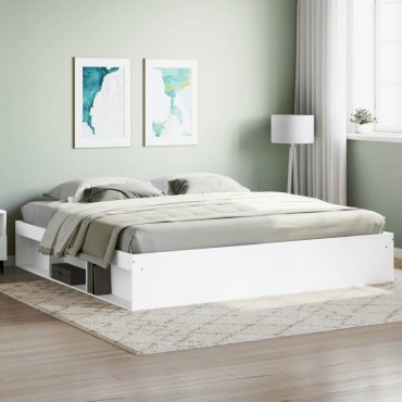 vidaXL Πλαίσιο Κρεβατιού Λευκό 200x200cm 1 τεμ. - Διπλό