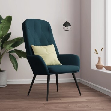 vidaXL Πολυθρόνα Relax Μπλε Βελούδινη 70x77x98cm 1 τεμ.