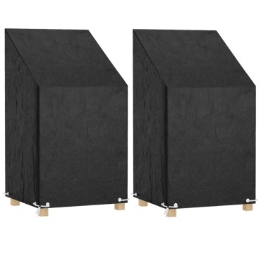 vidaXL Καλύμματα Καρέκλας με 8 Κρίκους 2 τεμ. 65x65x80/120cm Πολυαιθ.
