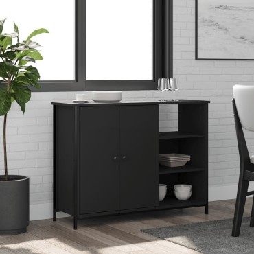 vidaXL Μπουφές Μαύρος 100x33x75cm από Επεξεργασμένο Ξύλο 1 τεμ.