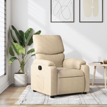 vidaXL Πολυθρόνα Ανακλινόμενη Κρεμ Υφασμάτινη 75x99x99cm 1 τεμ.