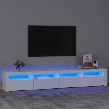 vidaXL Έπιπλο Τηλεόρασης με LED Λευκό 240x35x40cm