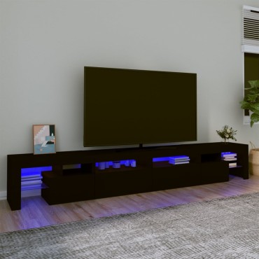 vidaXL Έπιπλο Τηλεόρασης με LED Μαύρο 260x36,5x40 εκ.